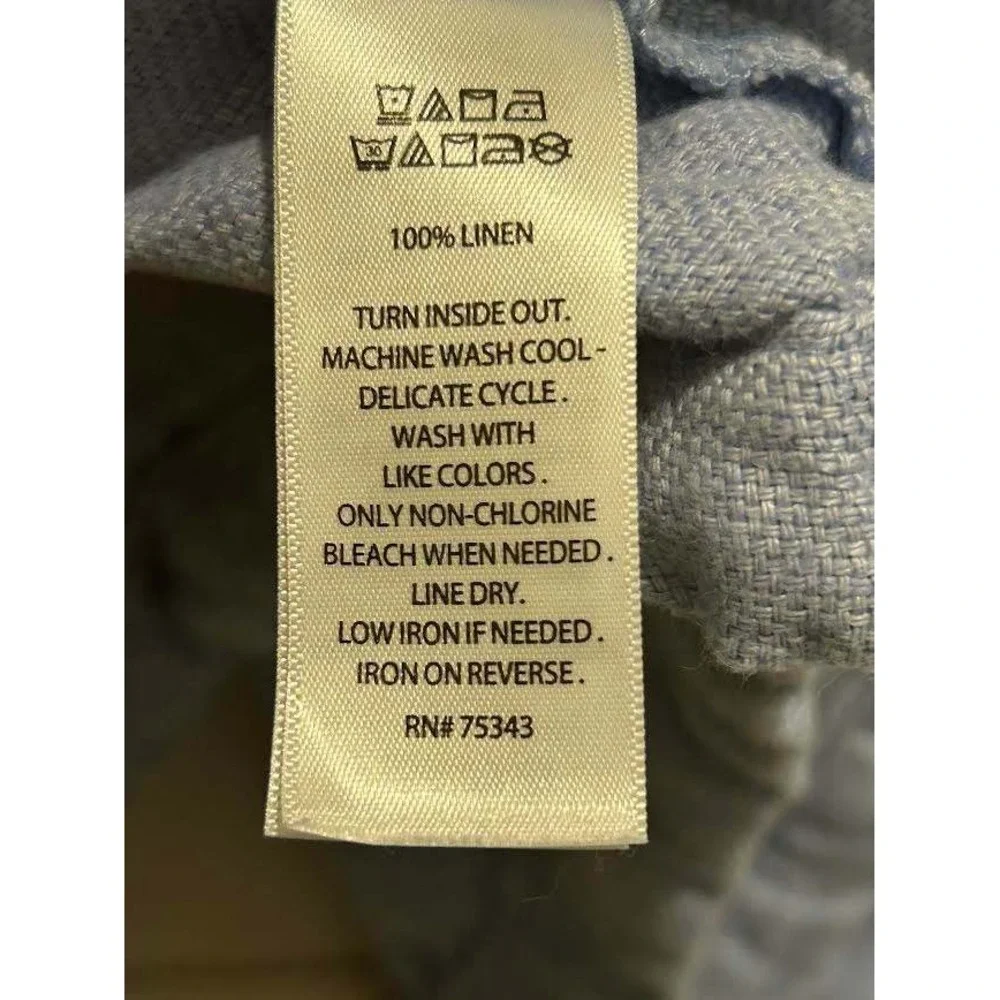 C&C California Womens Blue 100% Linen Nautical Coastal Jacket Roll Tab Med - Picture 5 of 8